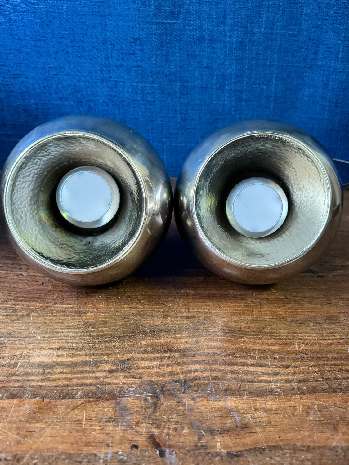 Pair of vintage Space Age pendant wall lights, "Eyeball" model, 1970s