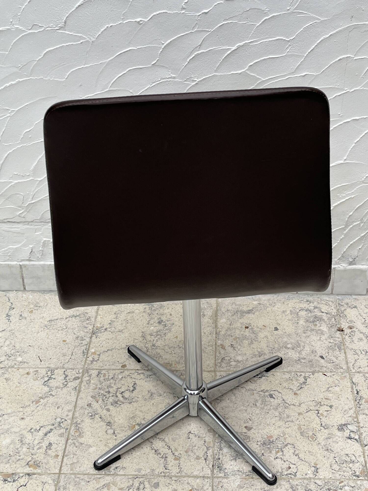 Space Age Swivel Chair Chocolate Brown Skai