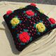 Wool cushion crochet vintage year 60