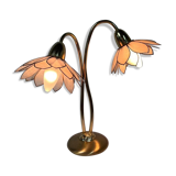 Vintage double flower table lamp golden