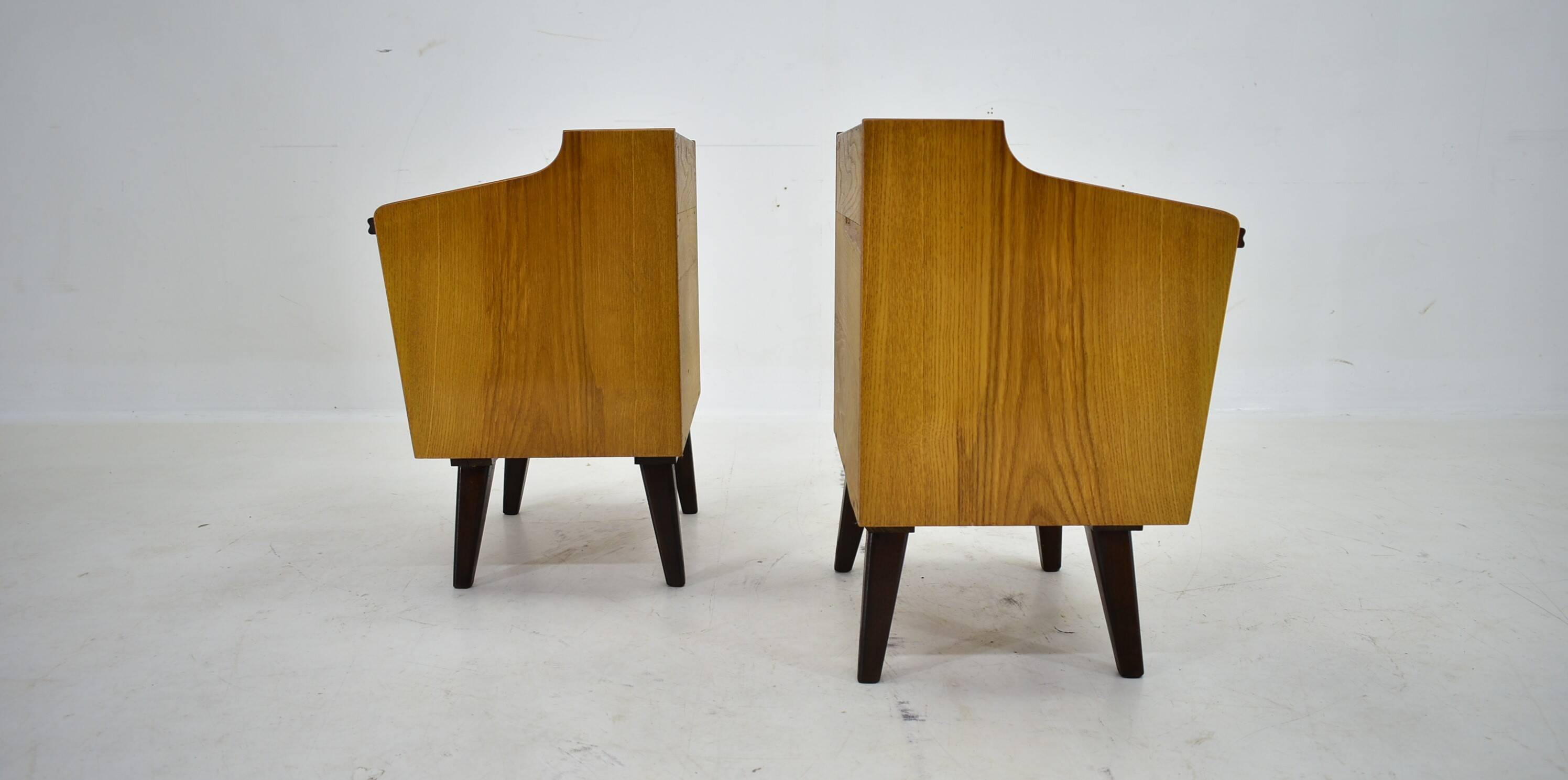 1960s pair of midcentury bedside tables by Mojmir Požár, Czechoslovakia