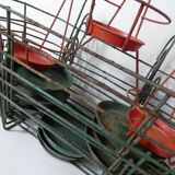 Set of vintage wire metal planters