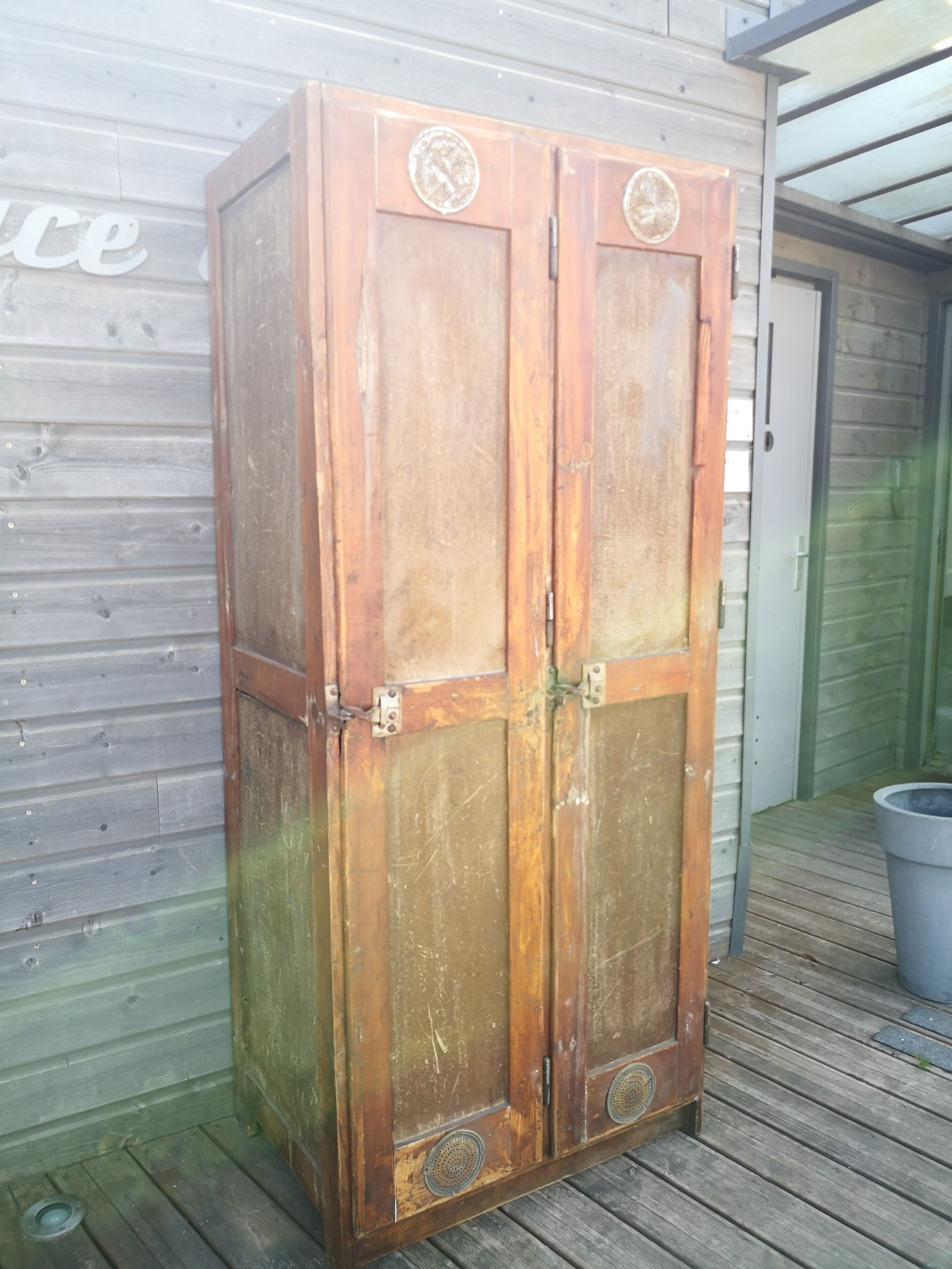 Coat rack cloakroom, Vintage wooden wardrobe