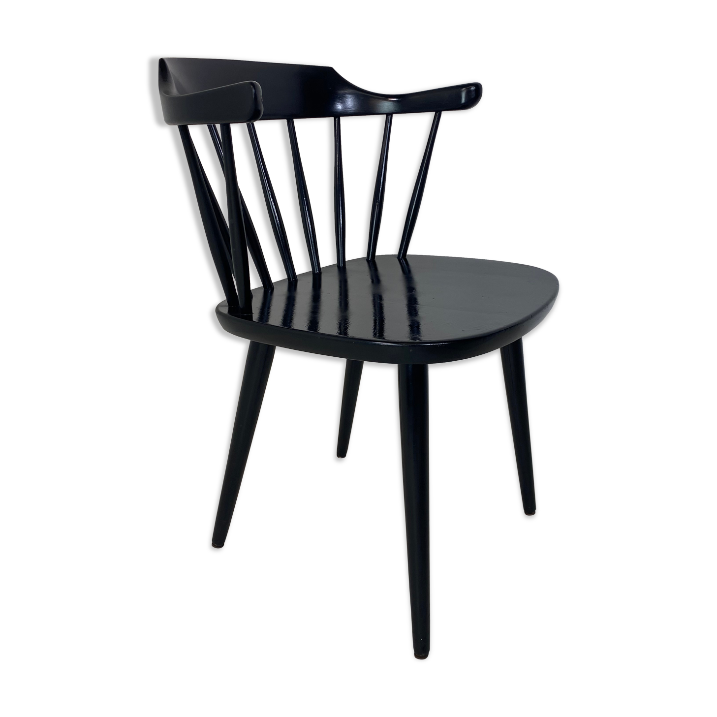Scandinavian Smaland Spindle Back Chair by Yngve Ekström for Stolab, 1960s