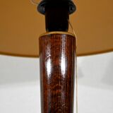 Lampe en acajou et laiton,- 1950