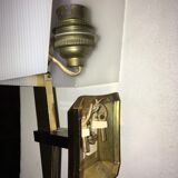 Pair of vintage 1950 brass wall light  perspex