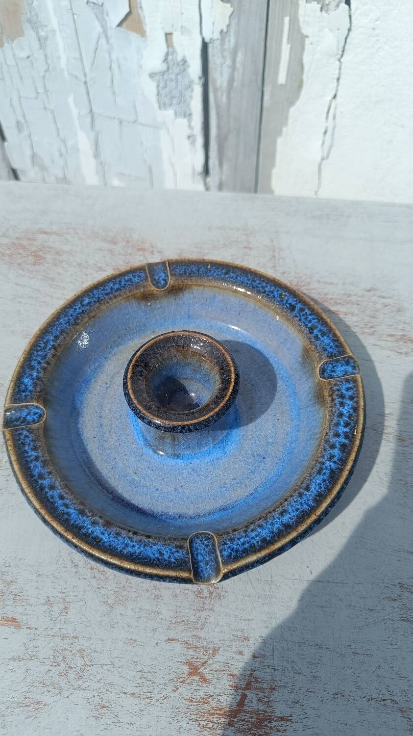 Bougeoir artisanal en grès émaillé