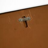 Large unusual Italian Mid Century Modern octagonal brass wall mirror