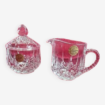 Cristal d'Arques Milk Jug and Sugar Bowl Breakfast Set