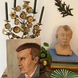 Portait huile sur bois
