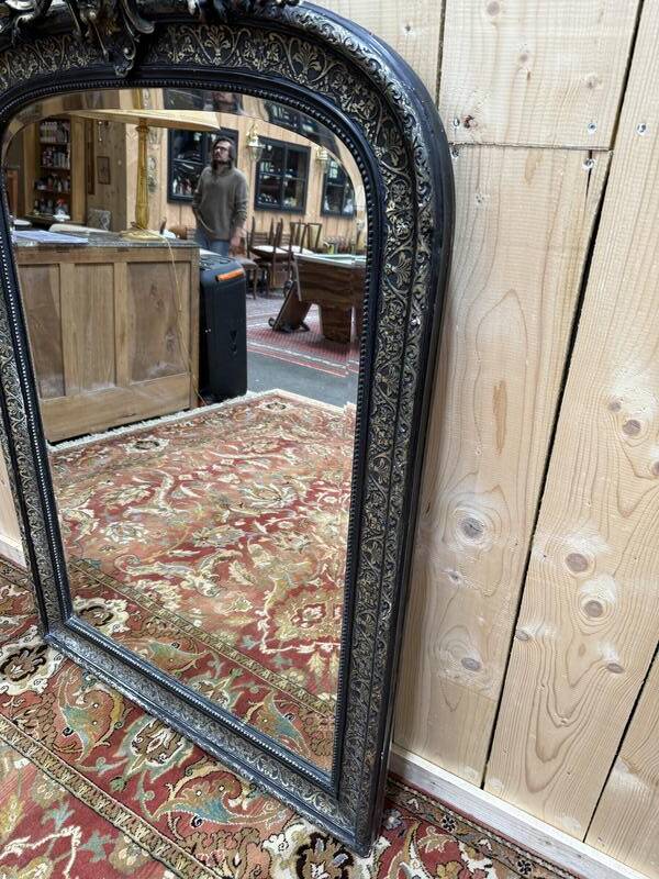 Miroir époque Napoléon III fronton Lion