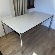 USM Haller desk in pearl grey laminate