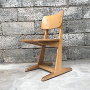 Series of 10 casala children's chairs in vintage light wood