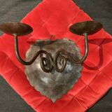 Rusty metal hanging candle holder