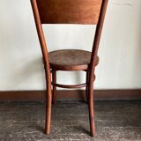 Set de 4 chaises bistrot Fischel en bois courbé chapeau de gendarme 1920
