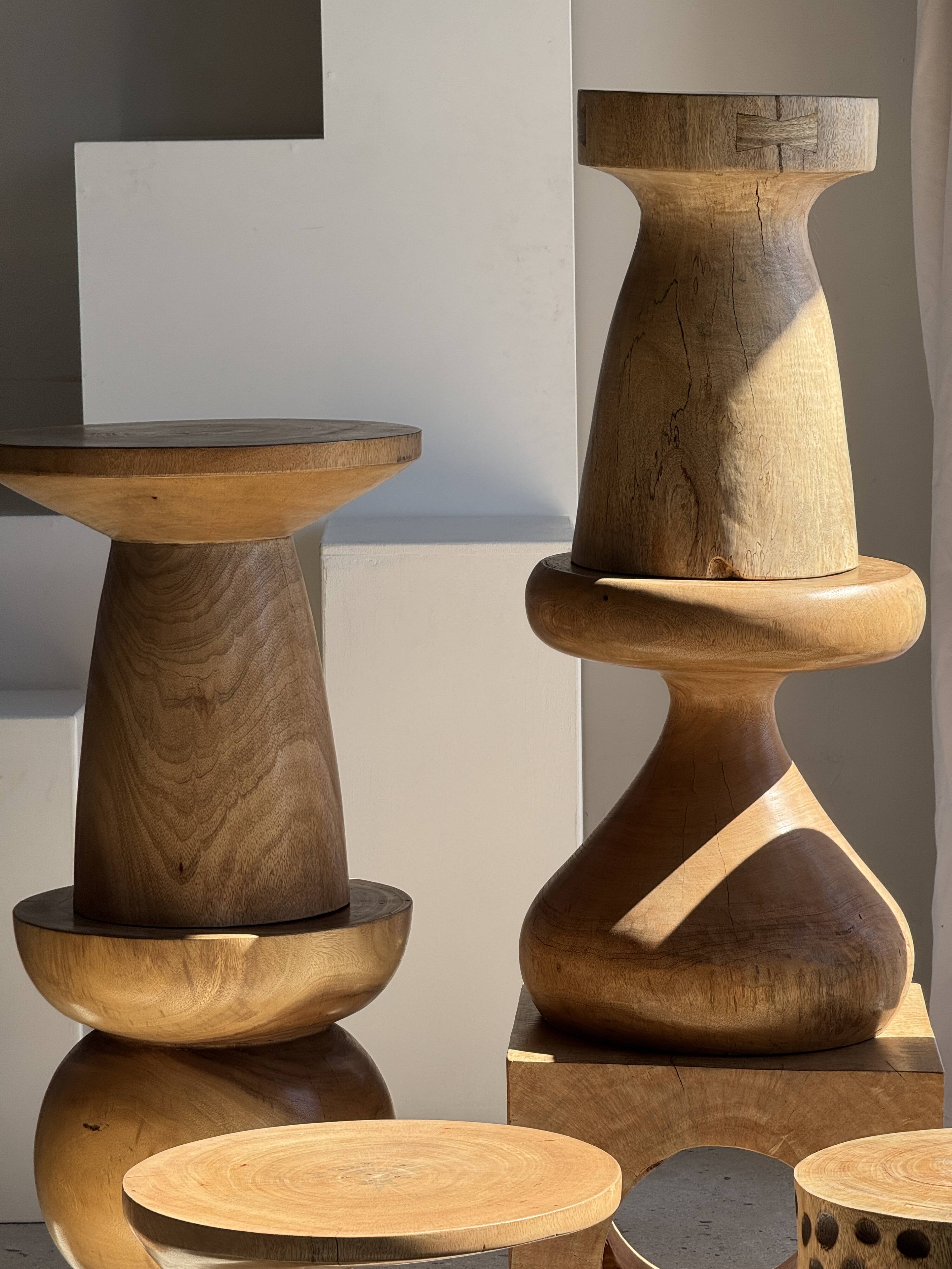 Pawn Natural - Stool, side table, end table in solid mango wood