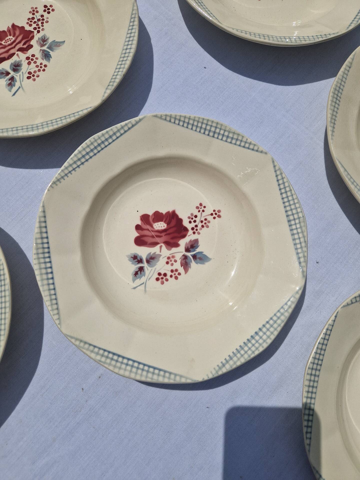 Set of 10 Deep Plates Model Josiane Sarreguemines Manufacture