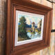 Oil painting on canvas s. audrey riverside + wood frame #a218