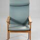 Fauteuil à haut dossier, chêne