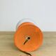 Lampe space age bois orange et globe opaline, années 70