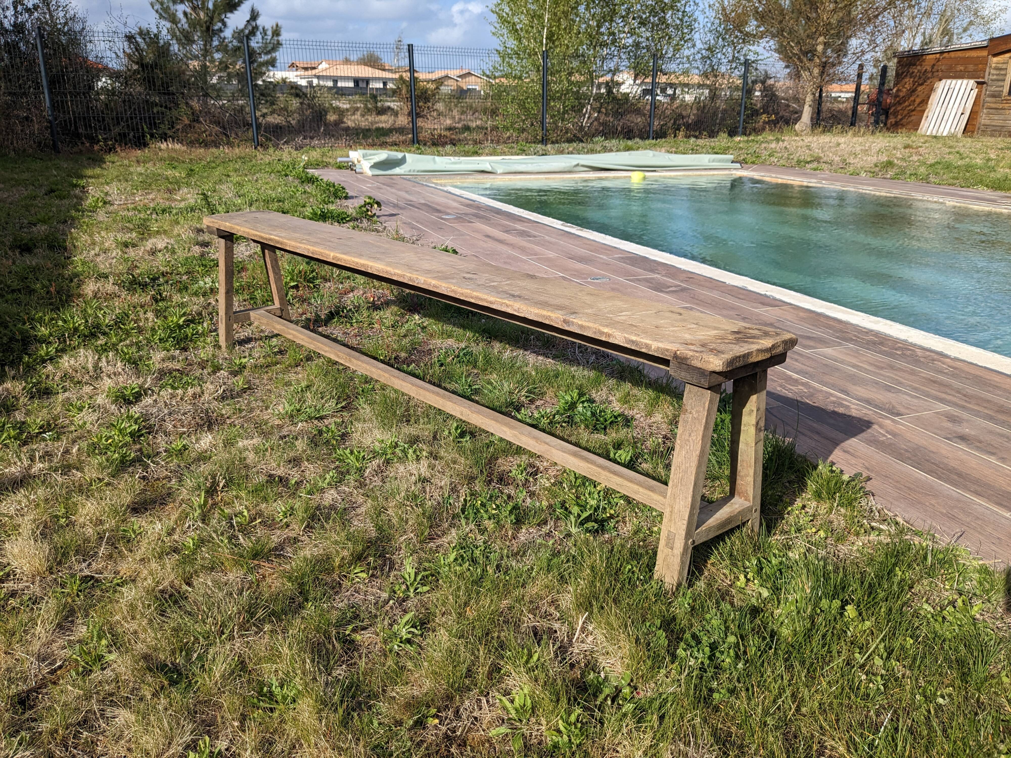 Banc de ferme en bois massif