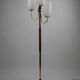 Brass & Teak Three-Light Candelabra Floor Lamp — Scandinavia, 1940s/1950s