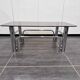 Vintage coffee table chrome metal and smoked glass 1970s