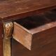 Empire bedside table in walnut with drawer, Italy, 19th century.