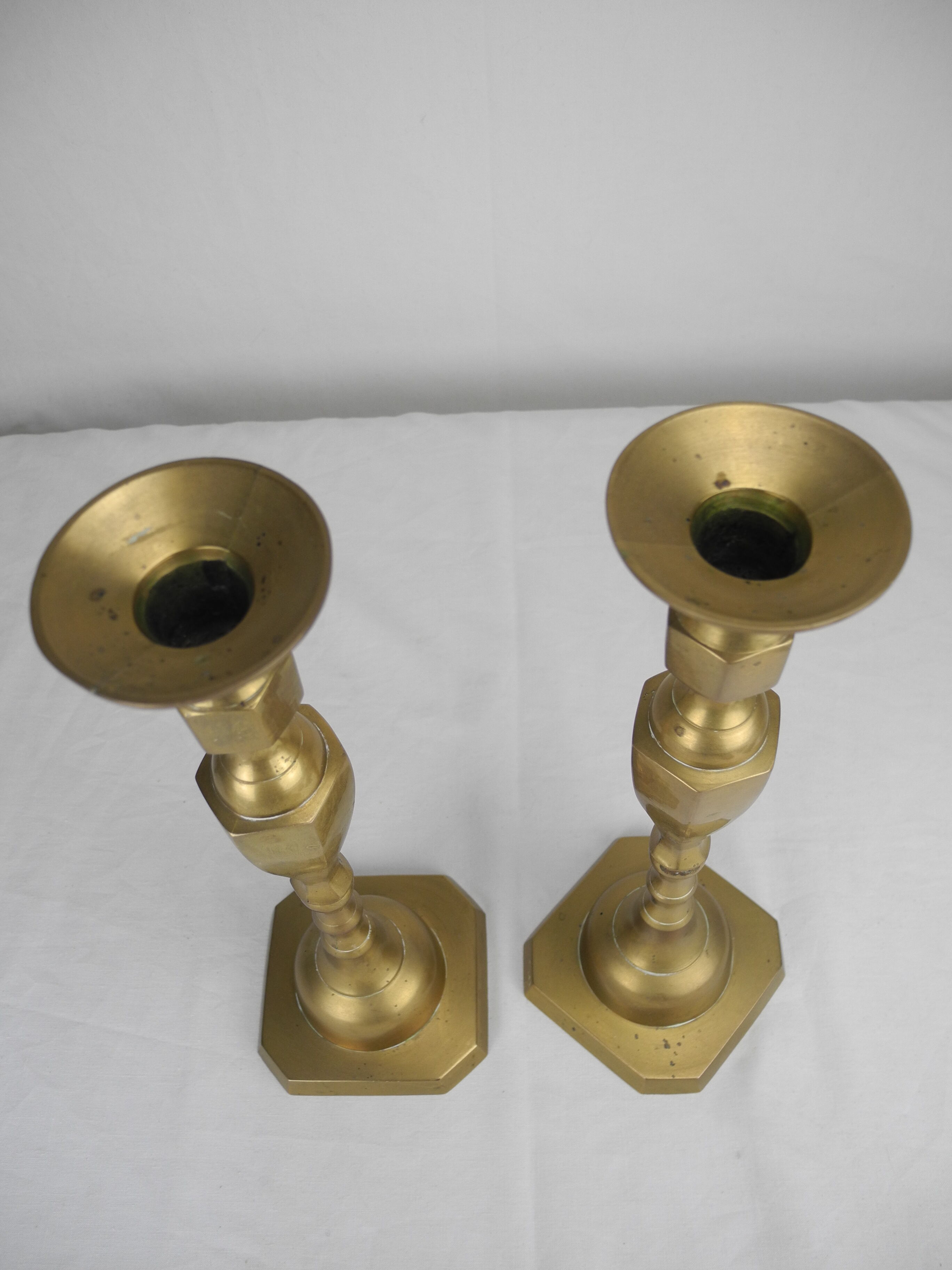Pair candlesticks brass