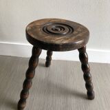 Tabouret tripode bois