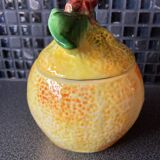 Sucrier barbotine orange