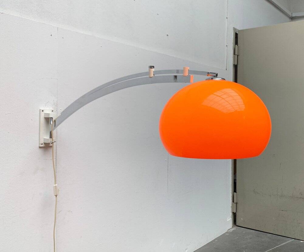 Mid-century space age extendable arc wall lamp, 1960s