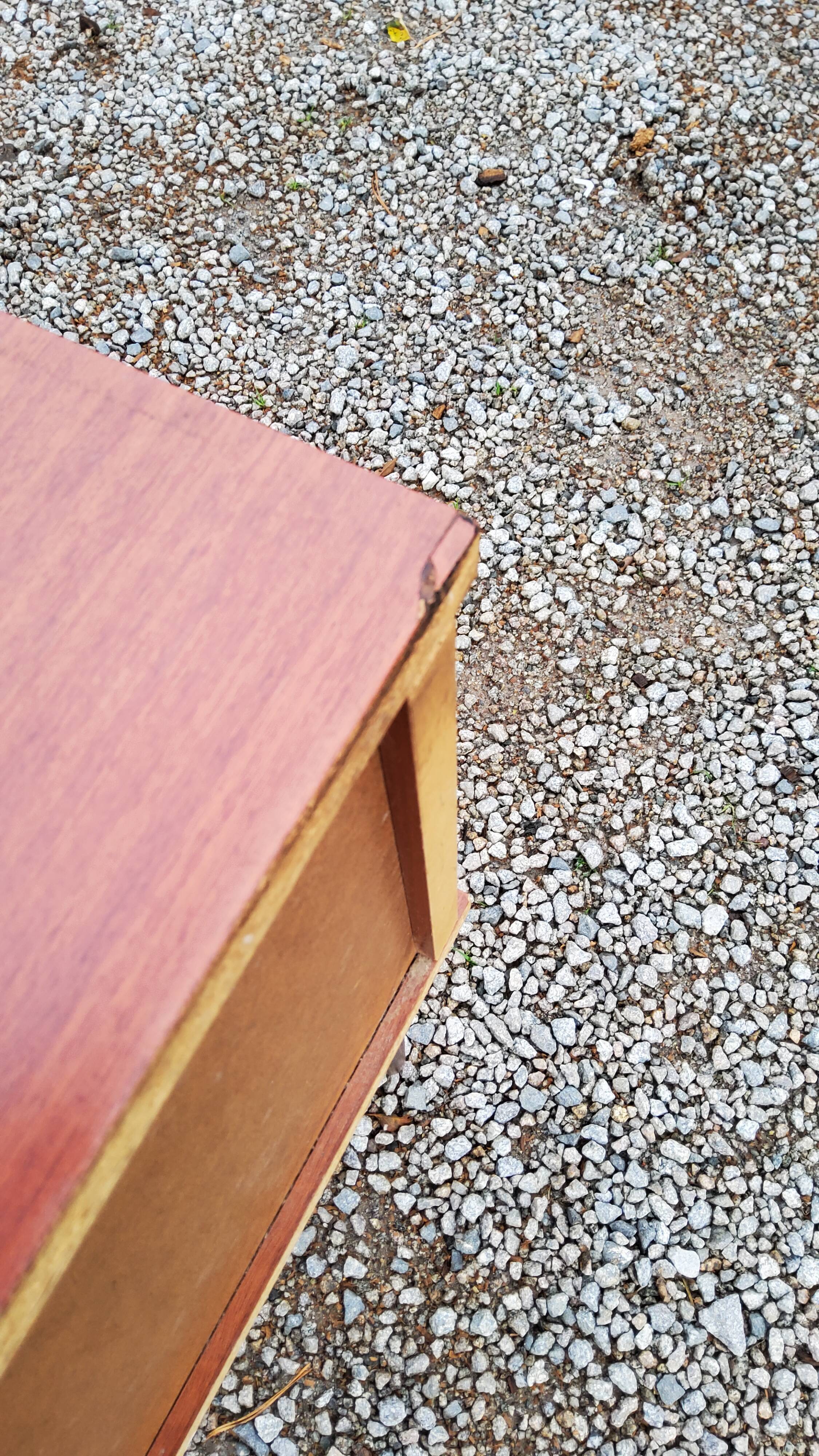 Bedside of the 60s in mahogany conical feet