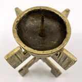 Brutalist candlestick • Austria • Brass • 1970