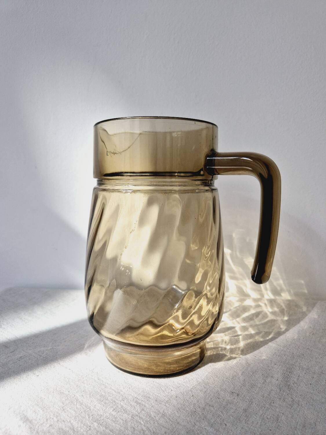 Amber Glass Carafe with Pour Spout - Lever Vintage