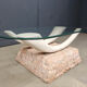 Vintage faux tusk coffee table, 1980s