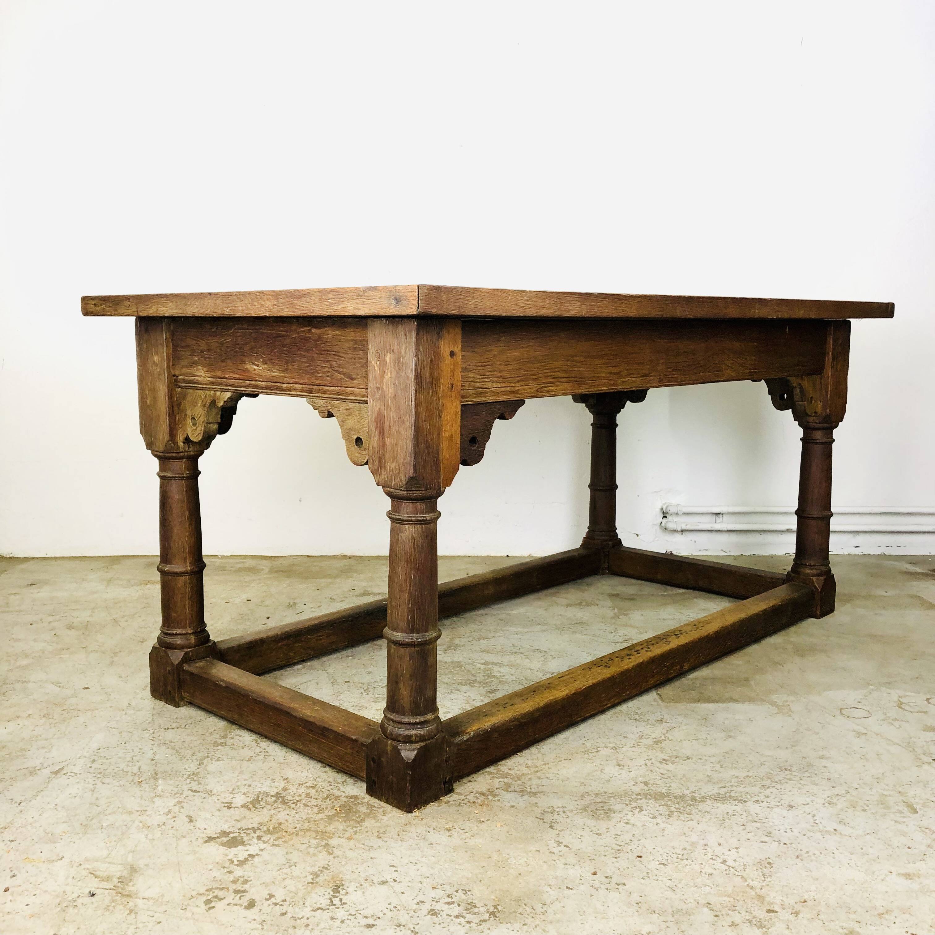 17th century oak bakers table