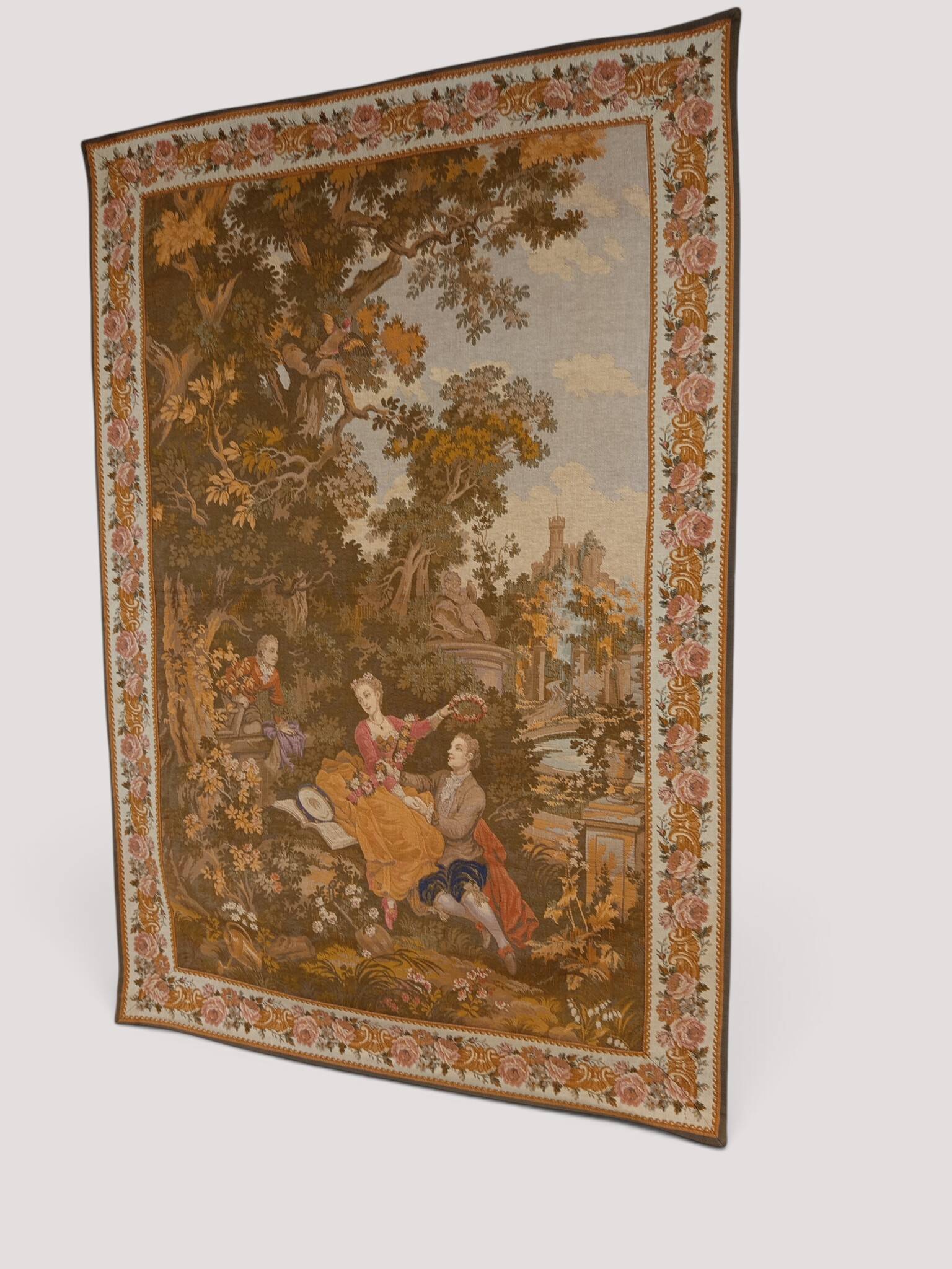 tapestry wall "L'Indiscrétion" French Workshops Jules Pansu 1978