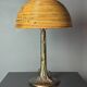 Mid-Century Pencil Reed Rattan Bamboo and Brass Table Lamp, 1970s