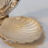 Silver-plated metal shell table butter dish with hallmarks - Art Deco