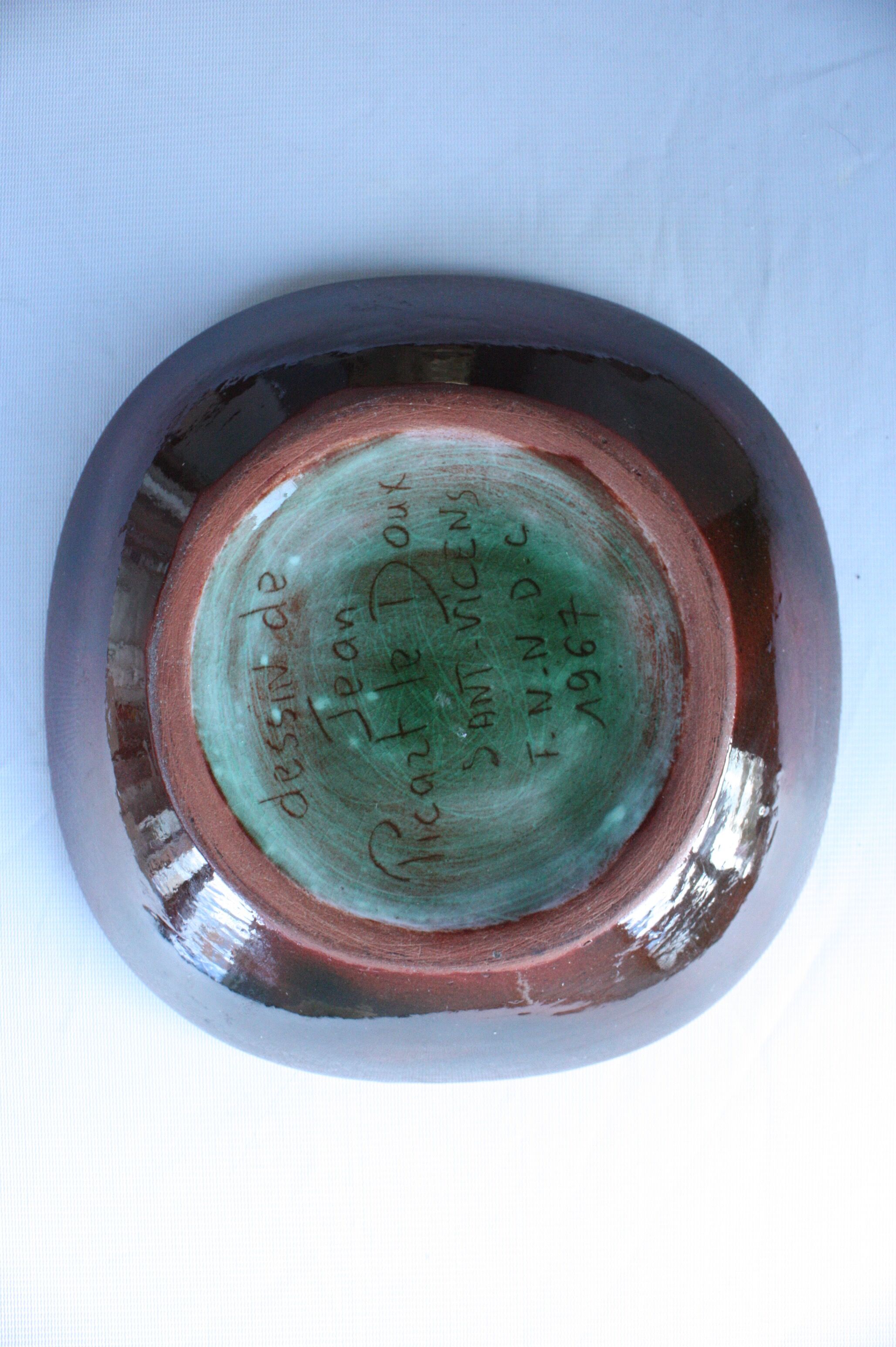 Ceramic cup by Jean Picart Le Doux, circa 1967