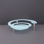 "Spirale" fruit bowl by Giuseppe Rocco for RSVP in glass and silver-plated metal, Italy 1980