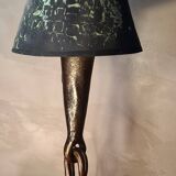 1970s forged steel brutalist style lamp
