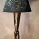 1970s forged steel brutalist style lamp