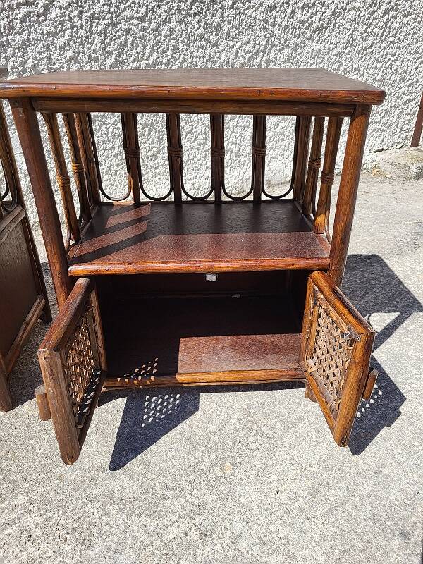 Pair of rattan bedside from the 1970s