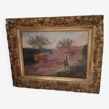 Tableau ancien huile sur toile