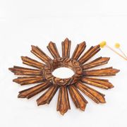Vintage sun mirror witch's eye in gilded wood (39 cm)