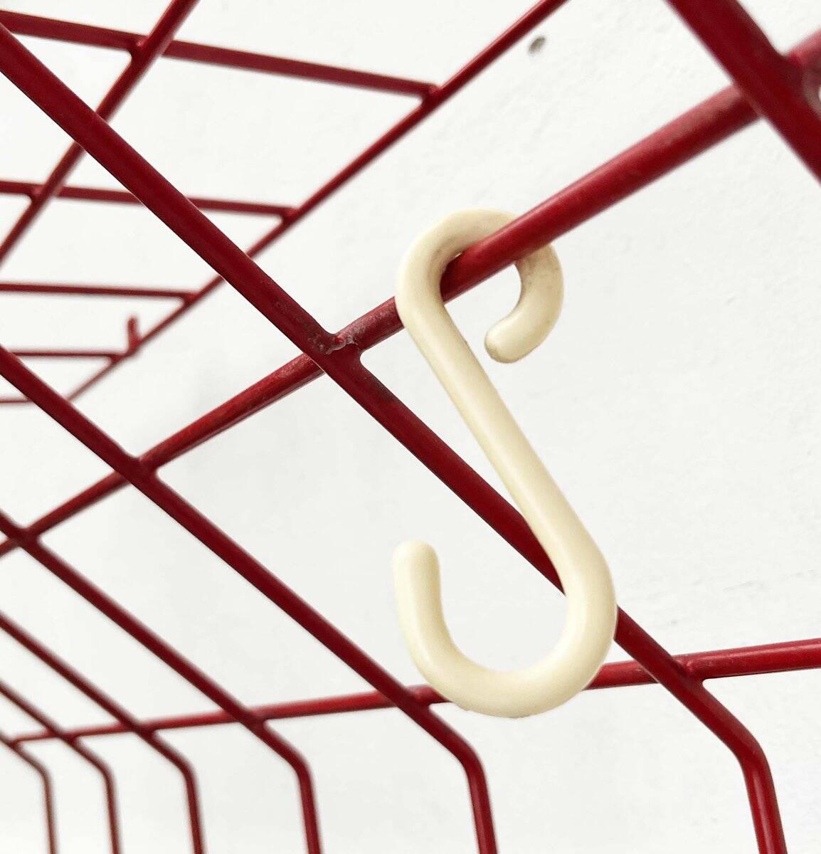 Red rope coat rack, modern German mid-century, 1960s.