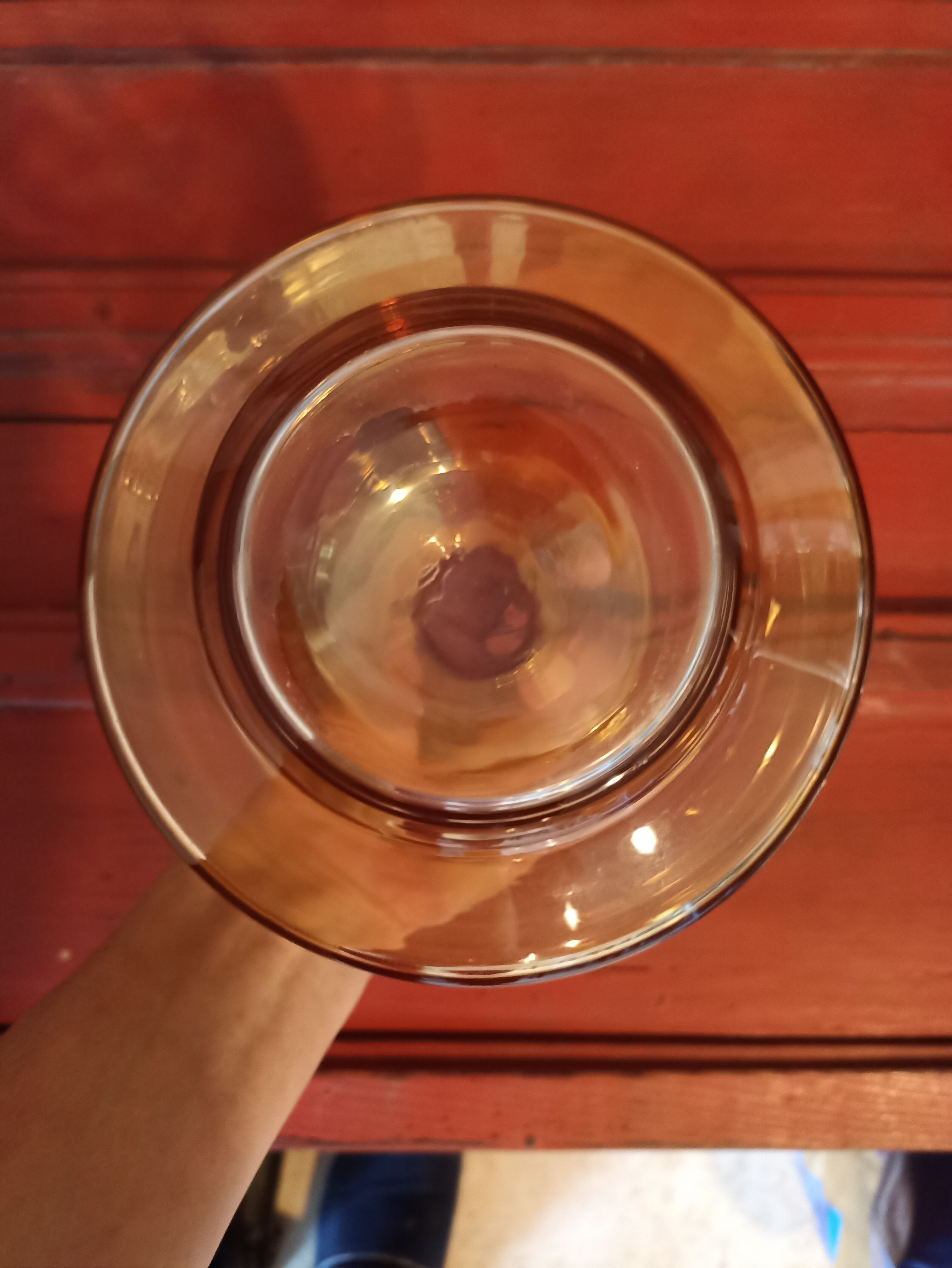 Yellow glass decanter