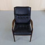 Vintage Leather Armchair Eugen Schmidt